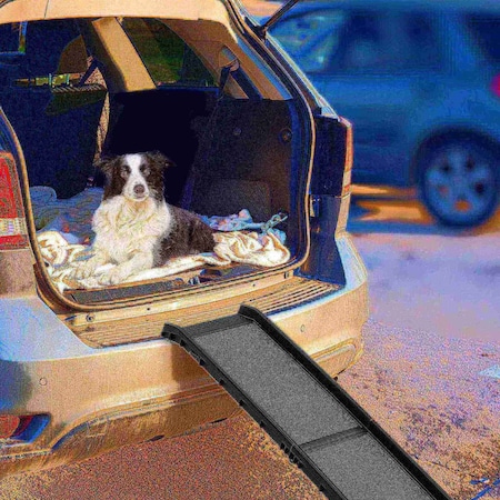 Pet Adobe Bi-Fold Pet Ramp, Lightweight with Safe Non-Slip Traction Surface and Raised Sides for Cars, SUVs 709422XRP